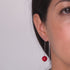 Coral | .925 Sterling Silver | Gemstone Chain Drop Threader Earrings